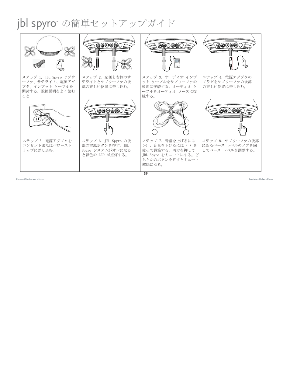 Jbl spyro, の簡単セットアップガイド | JBL spyro User Manual | Page 59 / 68