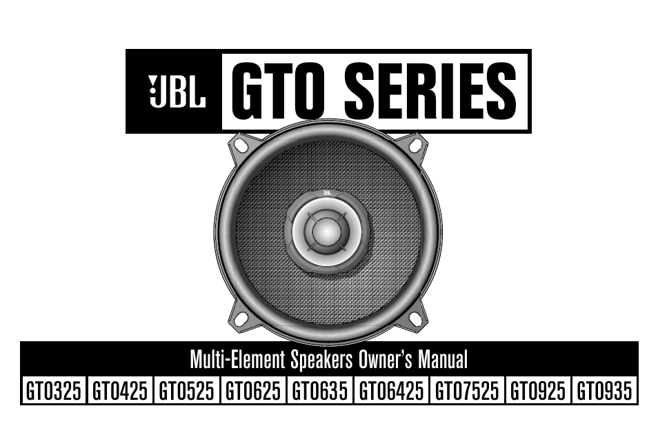 JBL GTO6425 User Manual | 4 pages