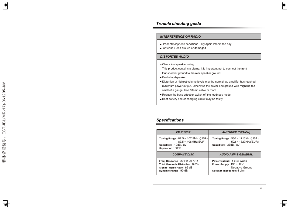 JBL MR-17 User Manual | Page 2 / 8