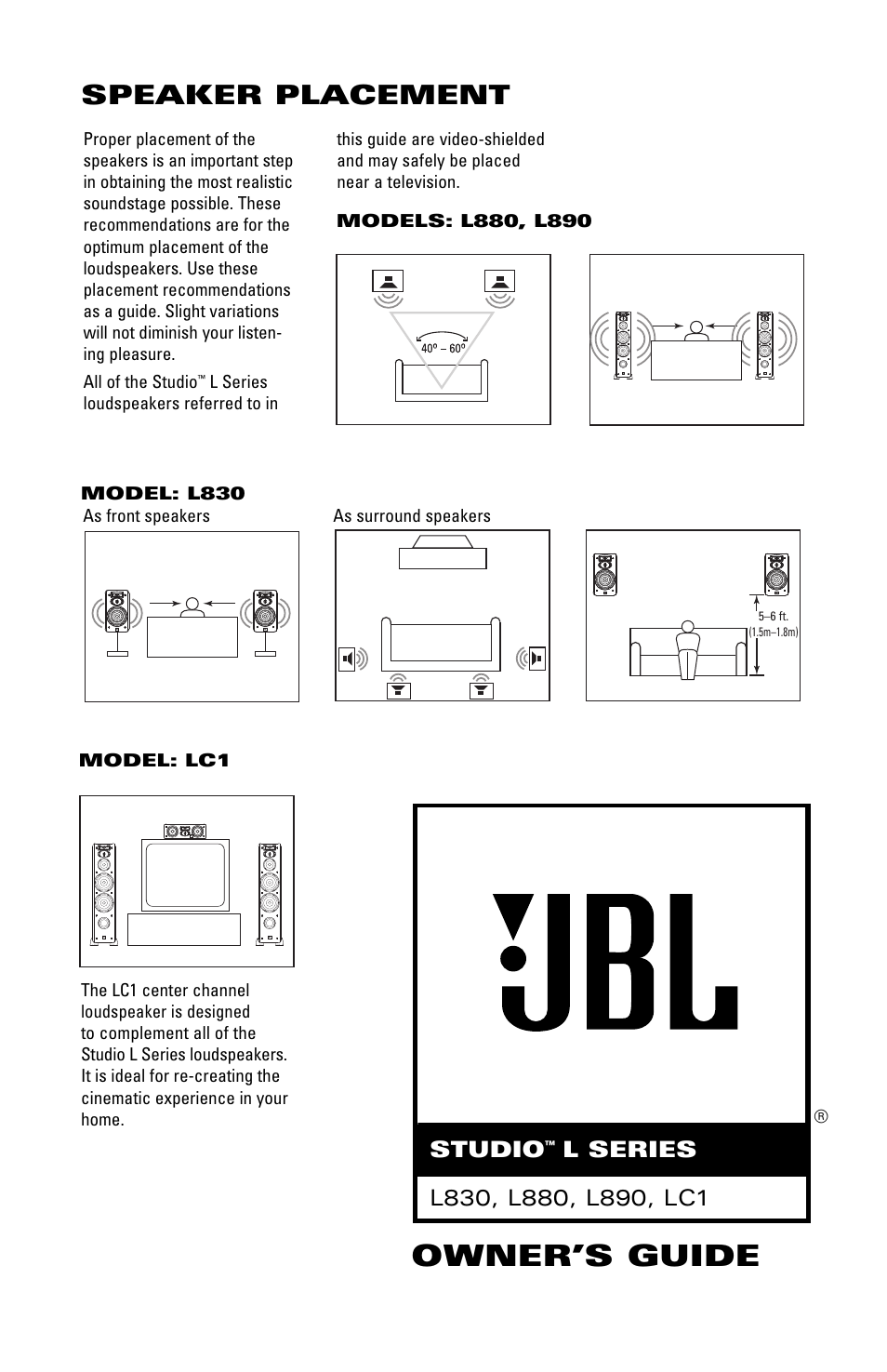 JBL STUDIO L830 User Manual | 4 pages