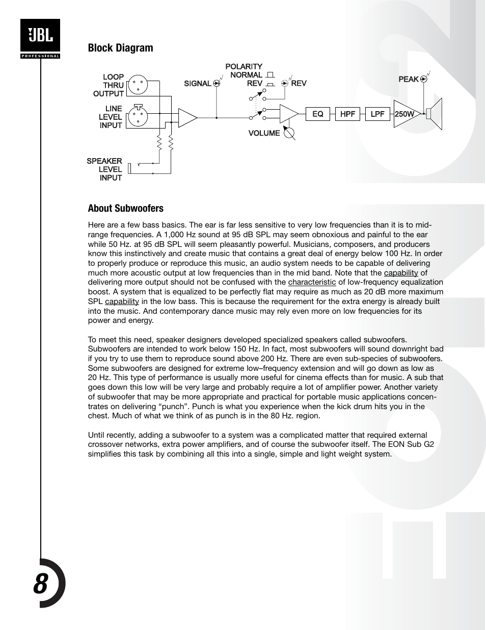 JBL EON Sub G2 User Manual | Page 7 / 15