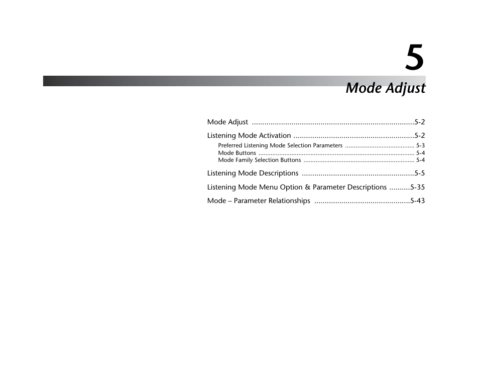 Mode adjust | JBL SYNTHESIS SDP-40HD User Manual | Page 109 / 190