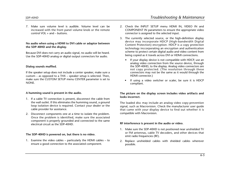 Troubleshooting & maintenance | JBL SYNTHESIS SDP-40HD User Manual | Page 157 / 190