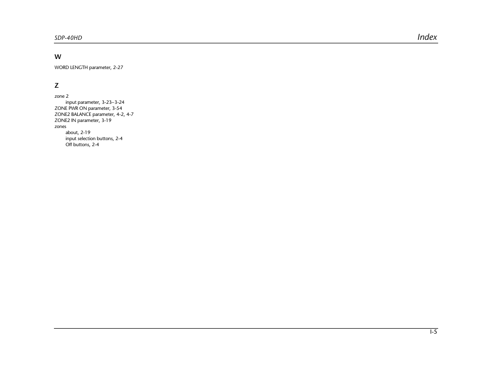 Index | JBL SYNTHESIS SDP-40HD User Manual | Page 187 / 190