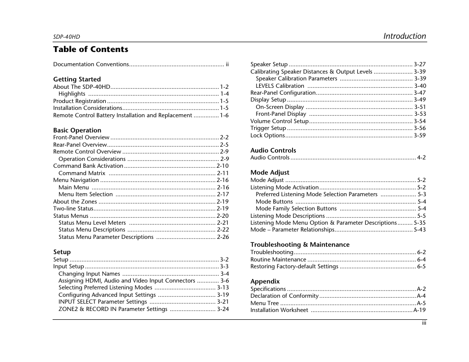 JBL SYNTHESIS SDP-40HD User Manual | Page 5 / 190