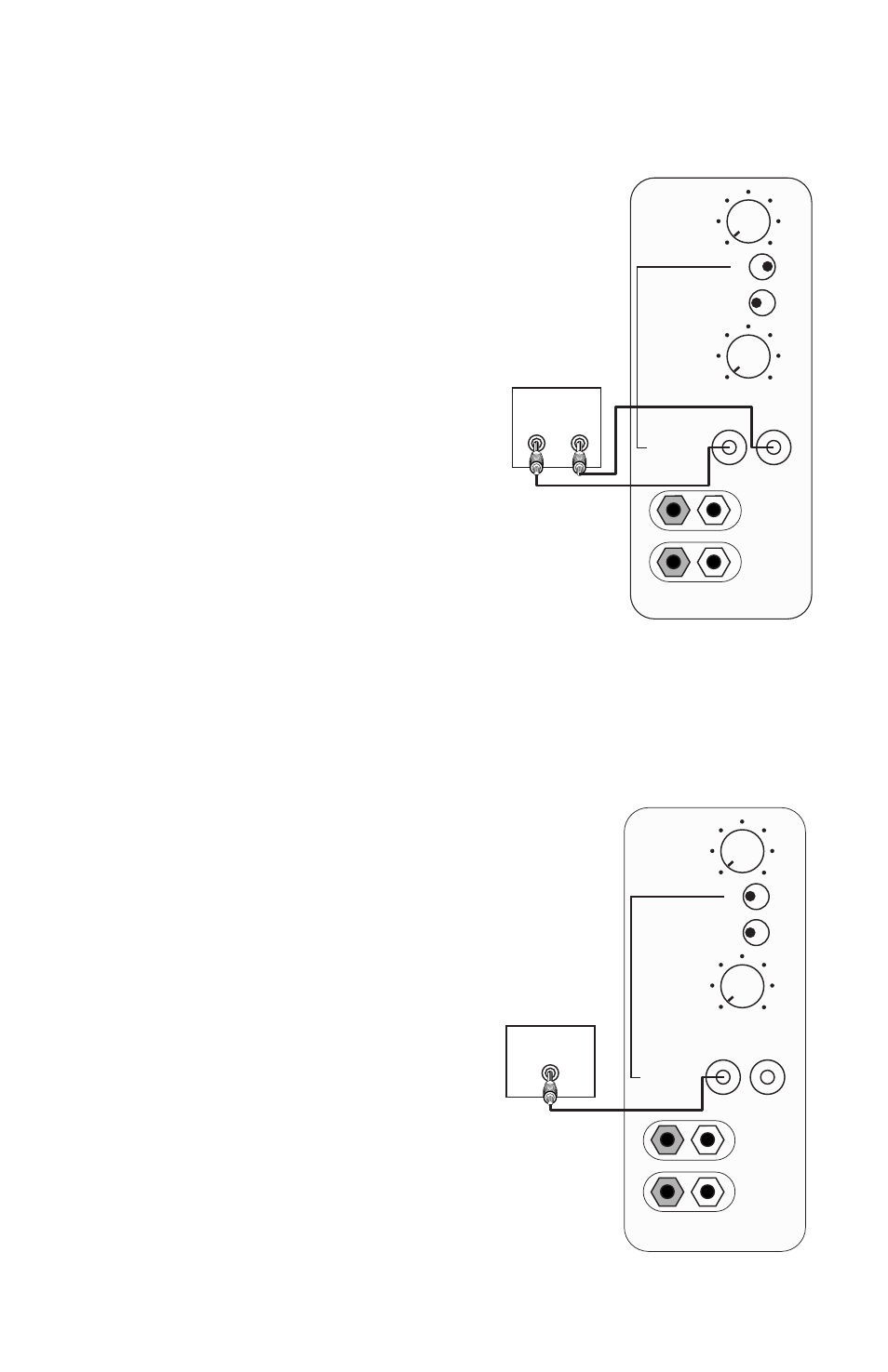 Digital receiver/processor – lfe connection, Analog receiver/processor – line-level connections | JBL E250P User Manual | Page 5 / 8