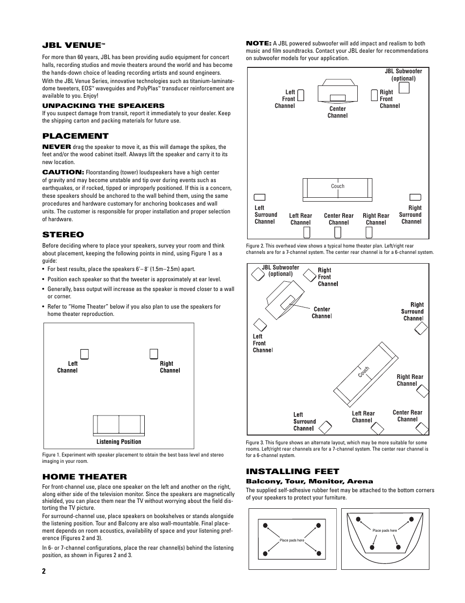 JBL Venue Series User Manual | Page 2 / 4