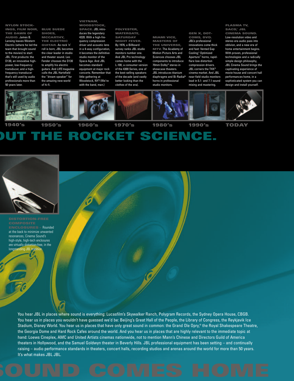 Sound comes home, Out the rocket science | JBL CSC55 User Manual | Page 4 / 6