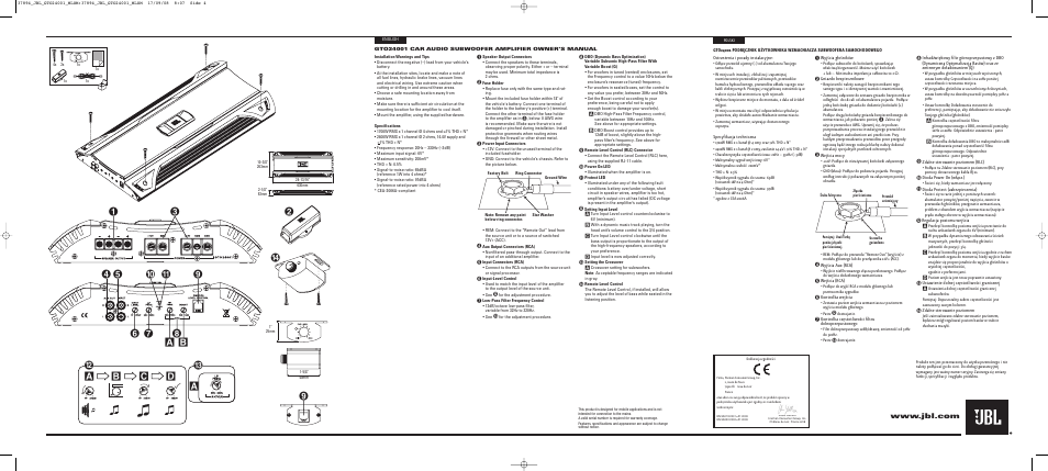 JBL GTO24001 User Manual | Page 2 / 4