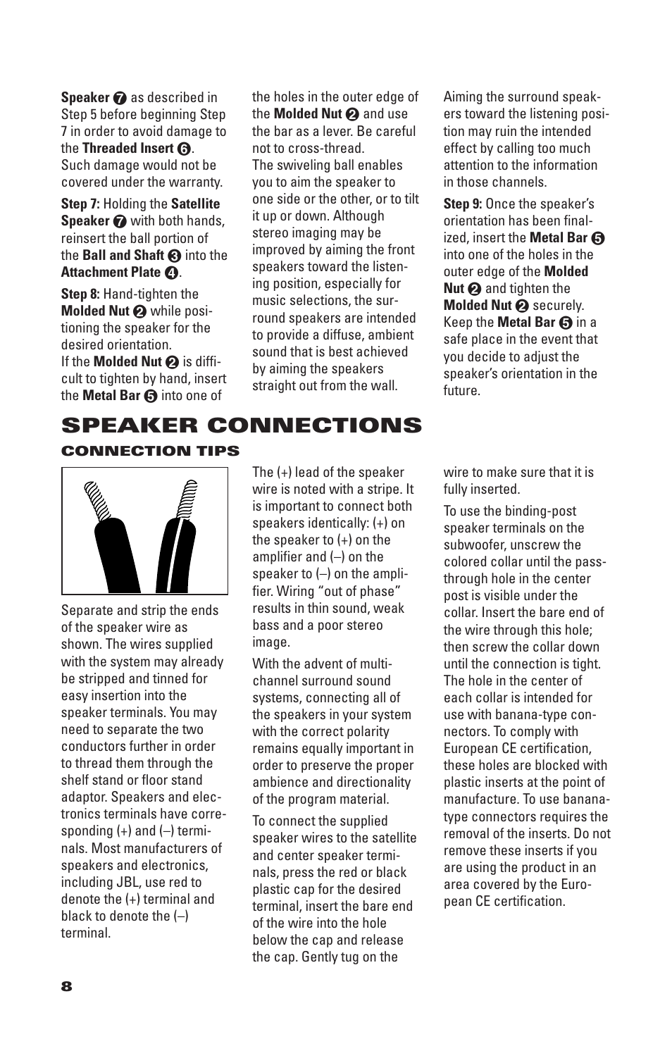 Speaker connections | JBL SCS200.6/230 User Manual | Page 8 / 14