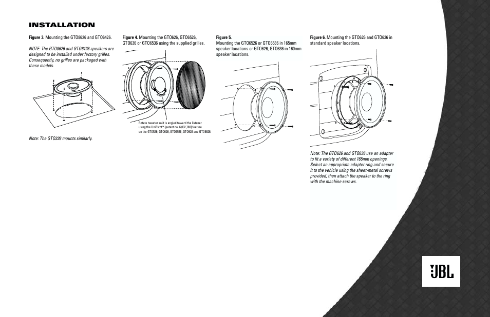 Installation | JBL GTO6526 User Manual | Page 3 / 4