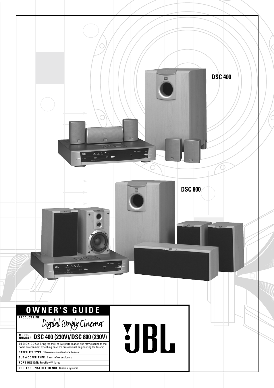 JBL DSC 800 User Manual | 50 pages