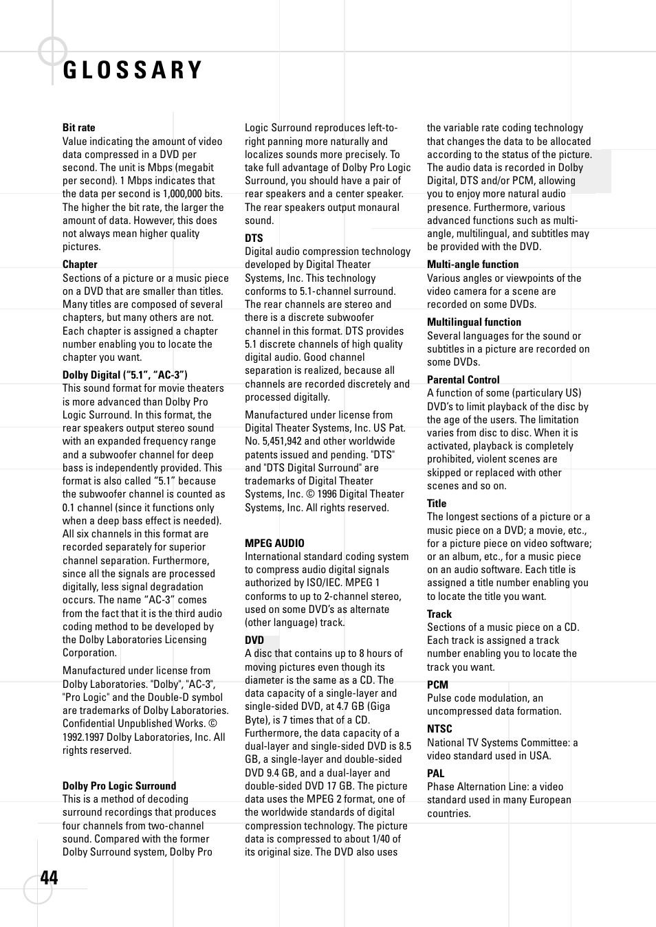 JBL DSC 800 User Manual | Page 46 / 50