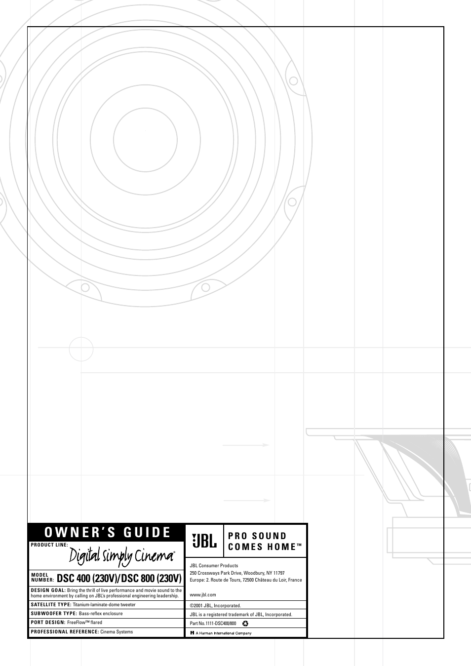 JBL DSC 800 User Manual | Page 50 / 50