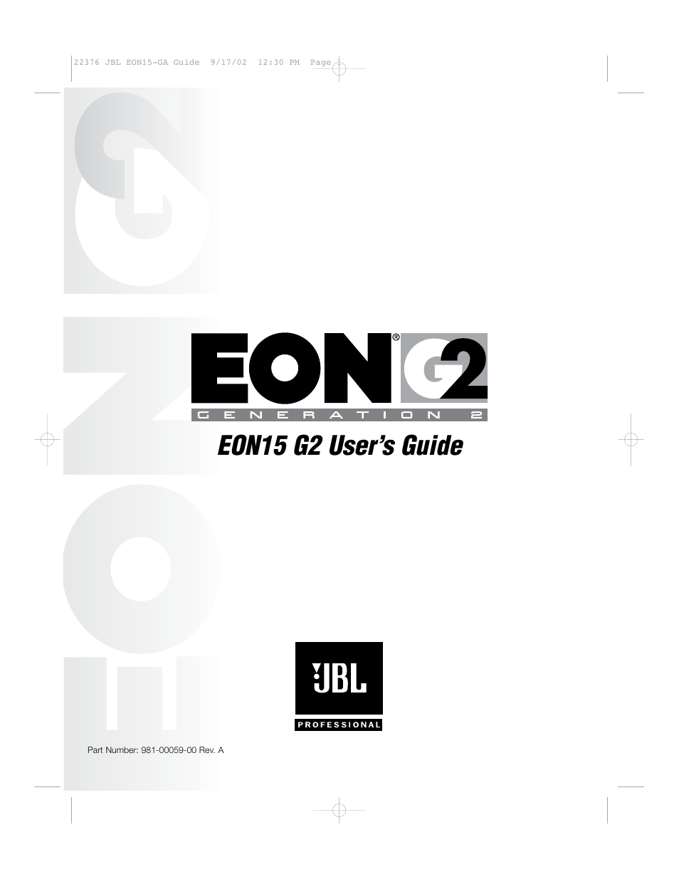 JBL EON15 User Manual | 23 pages