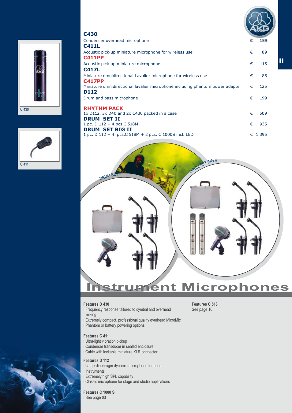 Instrument microphones | JBL C414B-XLII+H85 User Manual | Page 11 / 52