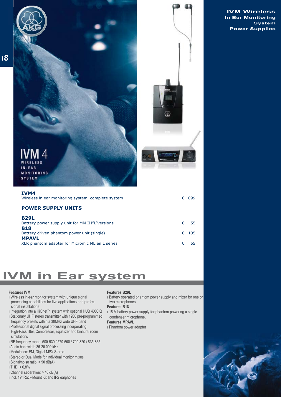 Ivm in ear system | JBL C414B-XLII+H85 User Manual | Page 18 / 52