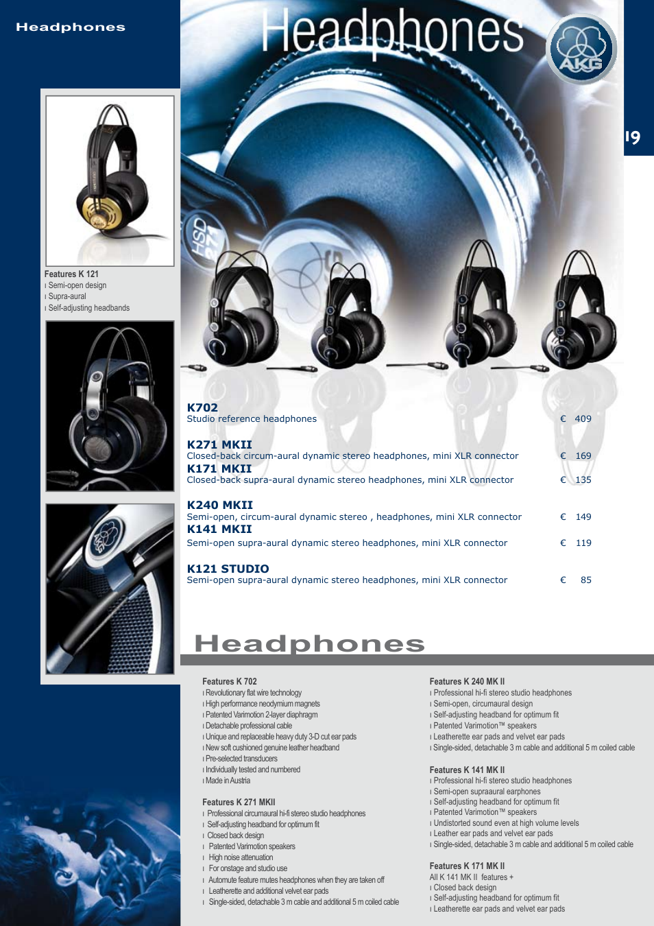 Headphones | JBL C414B-XLII+H85 User Manual | Page 19 / 52