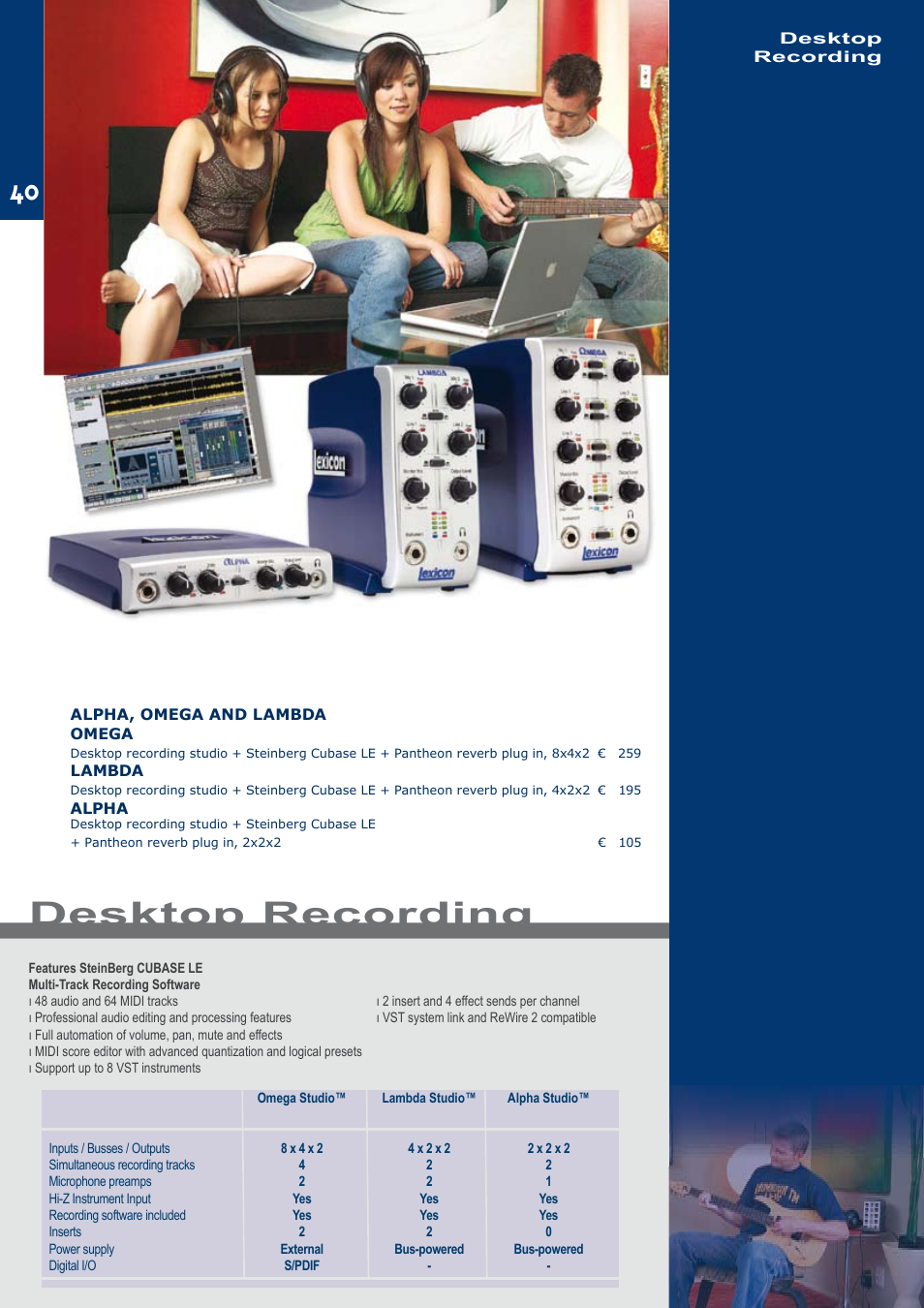 Desktop recording | JBL C414B-XLII+H85 User Manual | Page 40 / 52