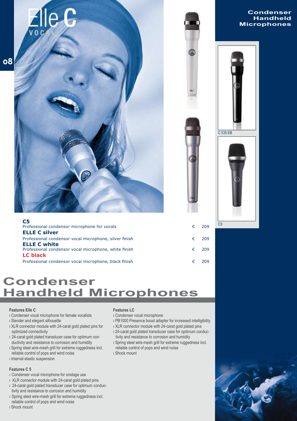 Condenser handheld microphones | JBL C414B-XLII+H85 User Manual | Page 8 / 52