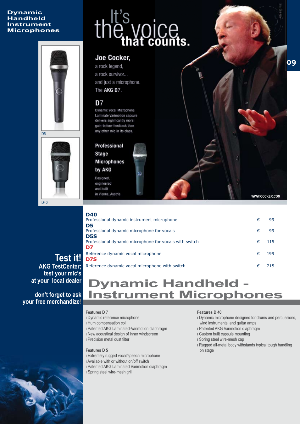 Dynamic handheld - instrument microphones, 09 test it | JBL C414B-XLII+H85 User Manual | Page 9 / 52