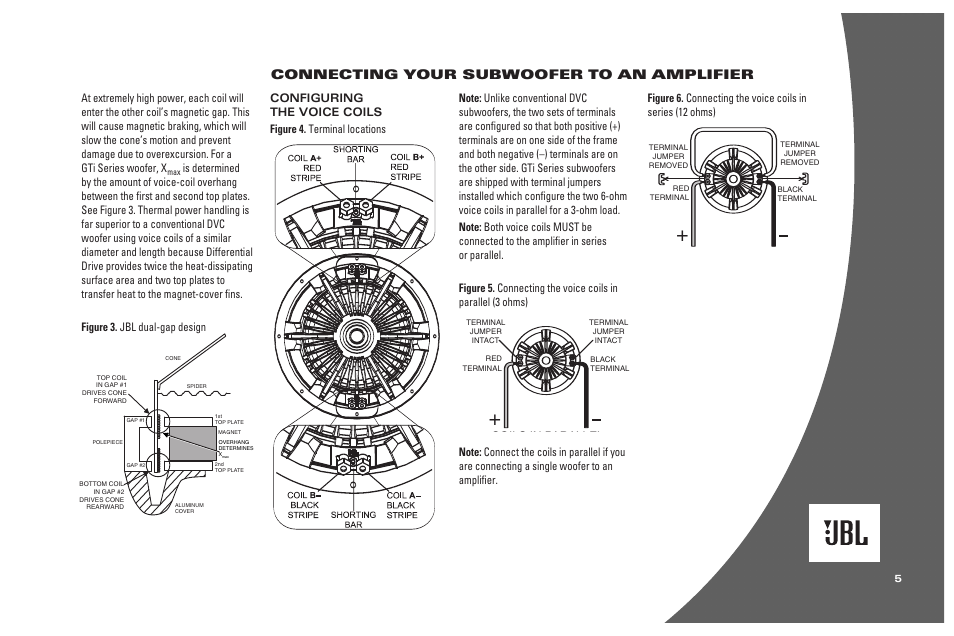 Connecting your subwoofer to an amplifier | JBL MkII automotive User Manual | Page 5 / 8