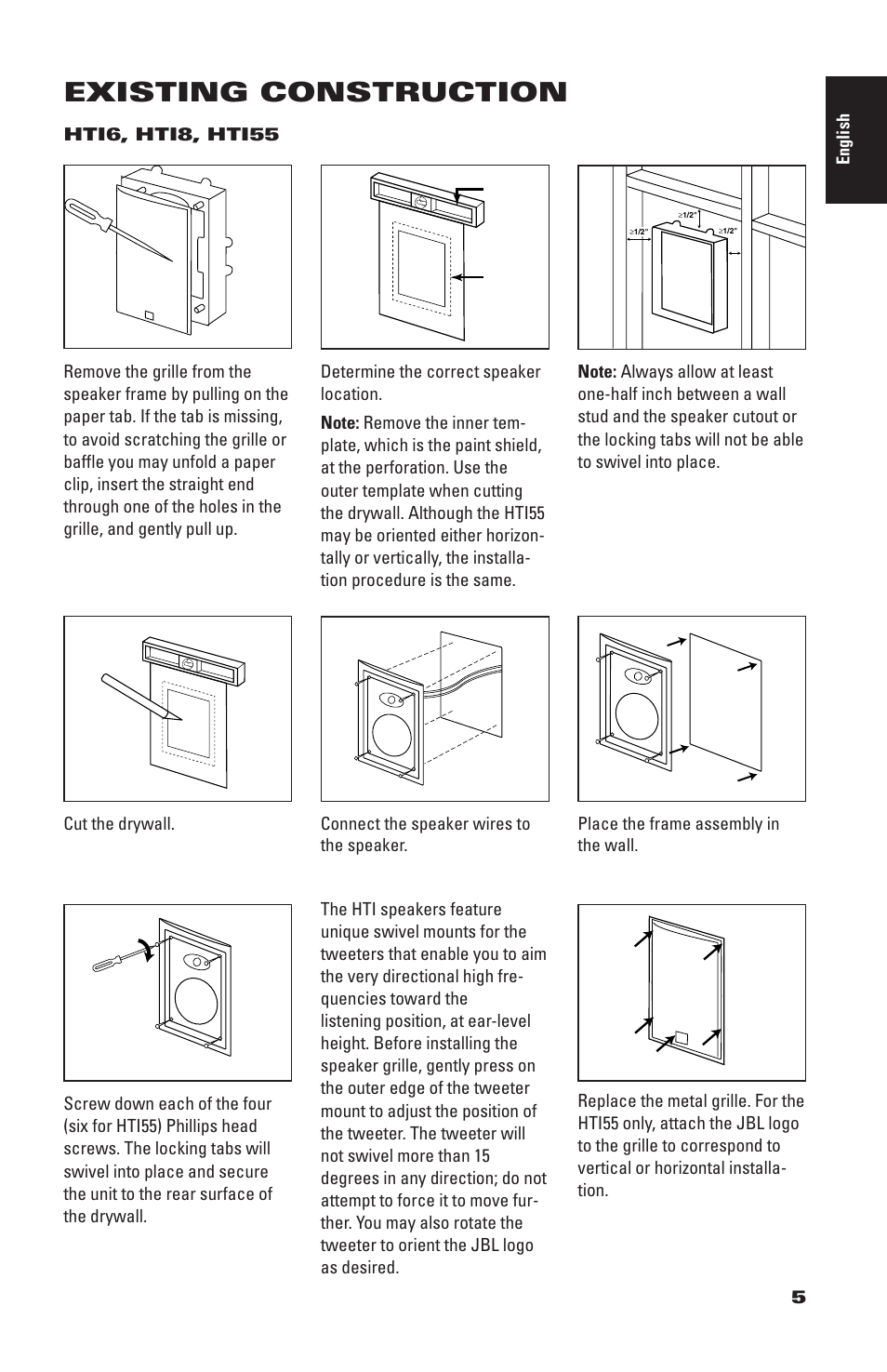 Existing construction | JBL HT18 User Manual | Page 5 / 8