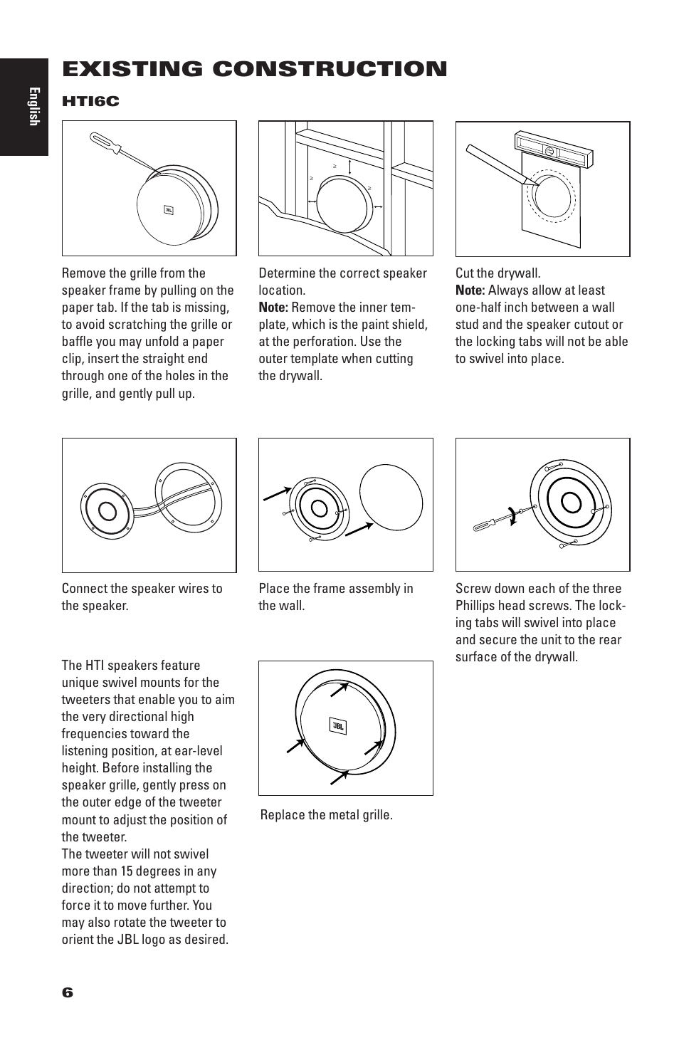 Existing construction | JBL HT18 User Manual | Page 6 / 8