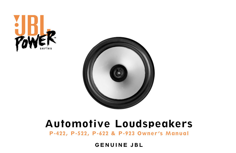 JBL P-622 User Manual | 6 pages