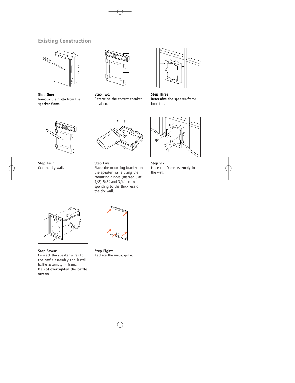 Existing construction | JBL Loudspeakers AS5 User Manual | Page 5 / 12