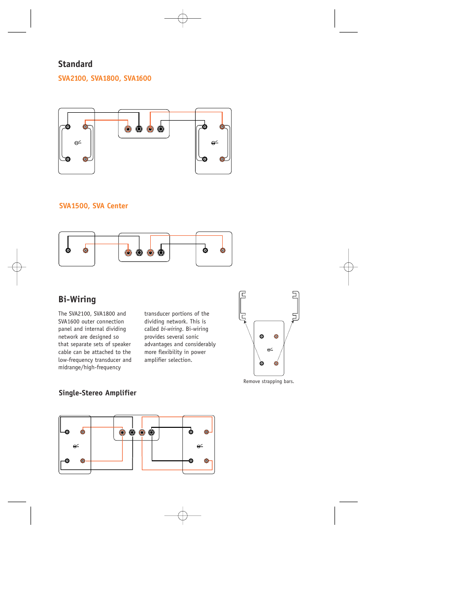 Standard, Bi-wiring, Sva1500, sva center | JBL SVA CENTER User Manual | Page 4 / 8