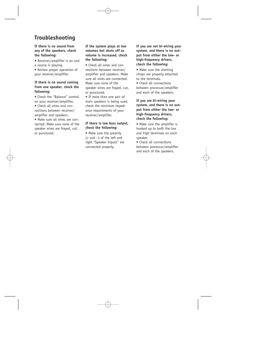 Troubleshooting | JBL SVA CENTER User Manual | Page 6 / 8