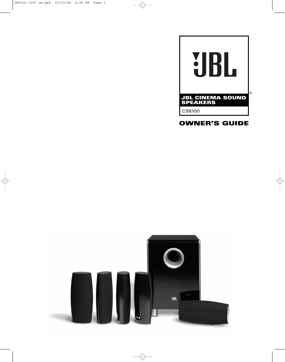 JBL CS6100 User Manual | 12 pages