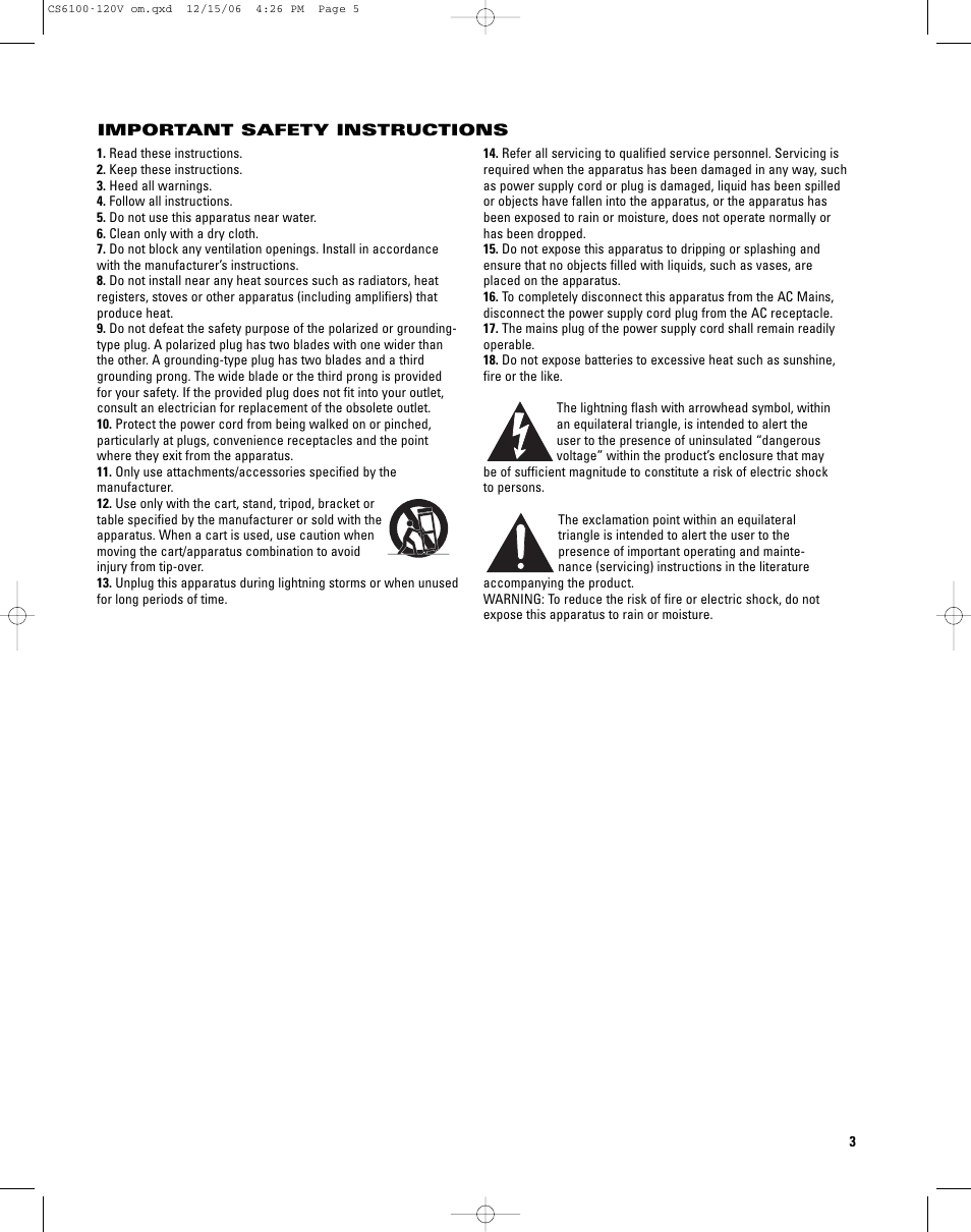 JBL CS6100 User Manual | Page 3 / 12