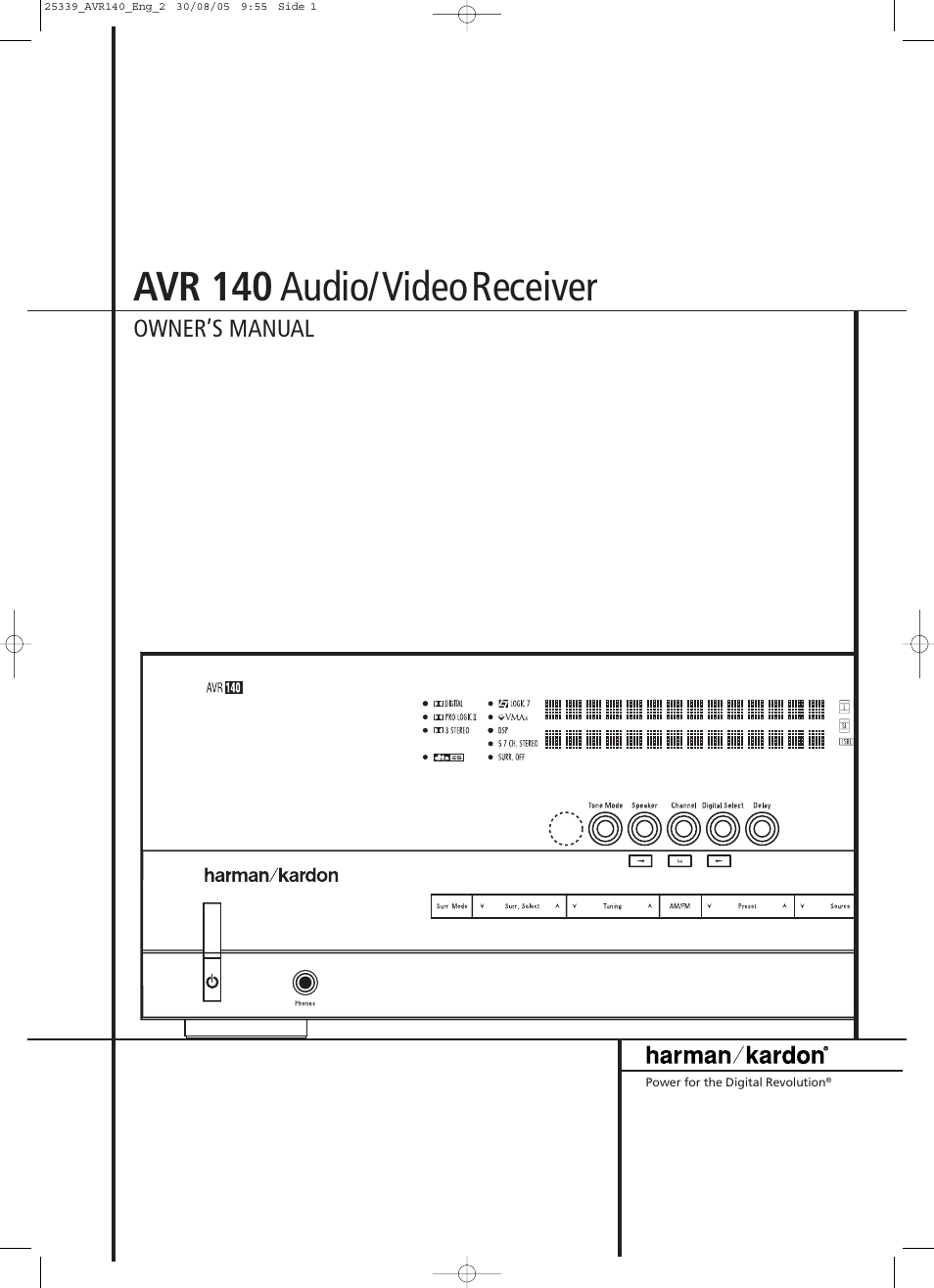 JBL AVR 140 User Manual | 46 pages