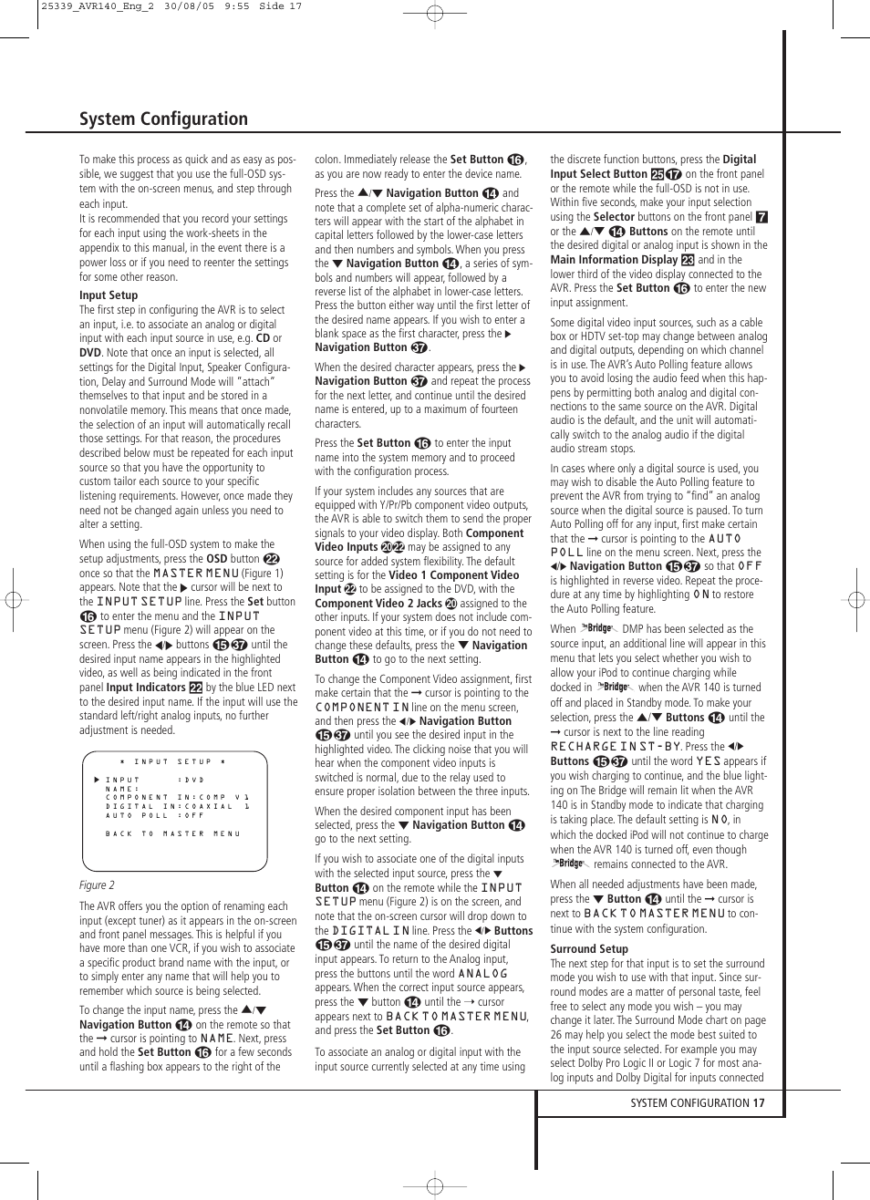 System configuration | JBL AVR 140 User Manual | Page 17 / 46