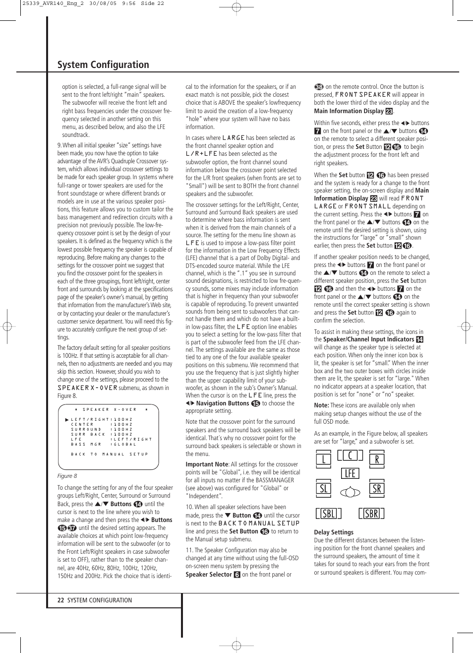 System configuration | JBL AVR 140 User Manual | Page 22 / 46