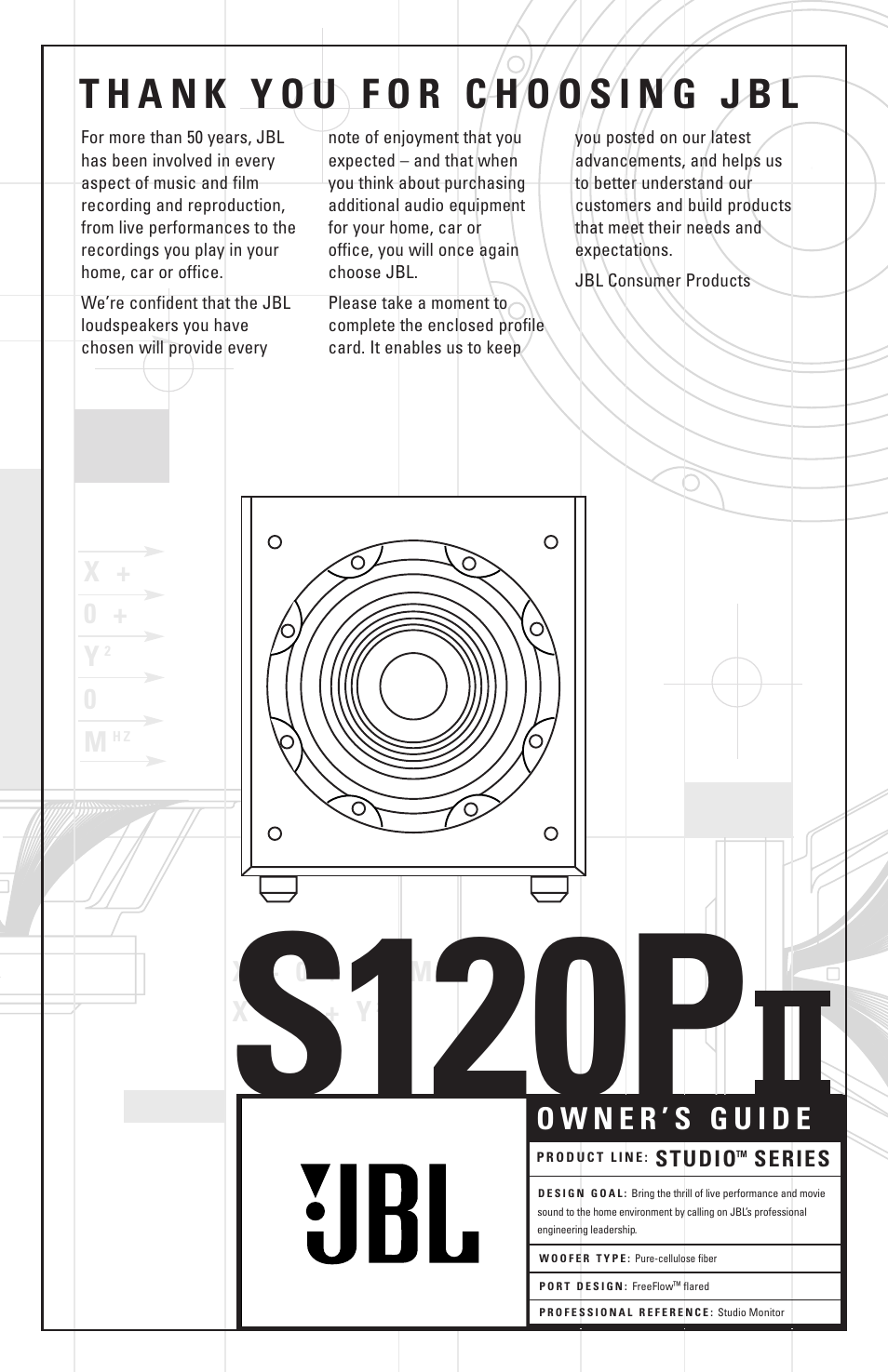 S120p | JBL STUDIOTM SERIES S120PII User Manual | Page 2 / 8