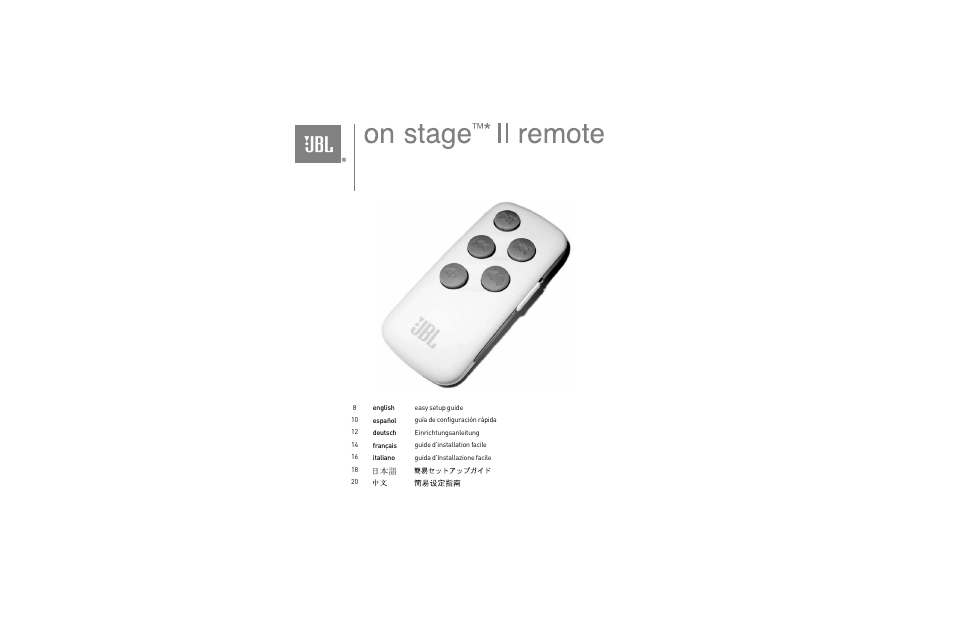 JBL On Stage II Remote User Manual | 22 pages