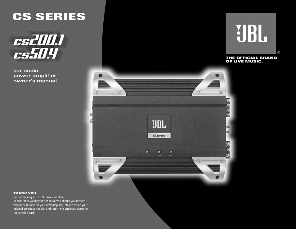 JBL CS50.4 User Manual | 4 pages