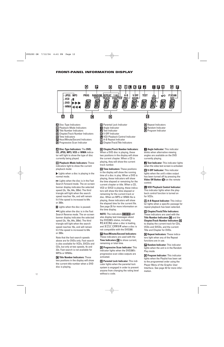 JBL DVD280 User Manual | Page 12 / 48