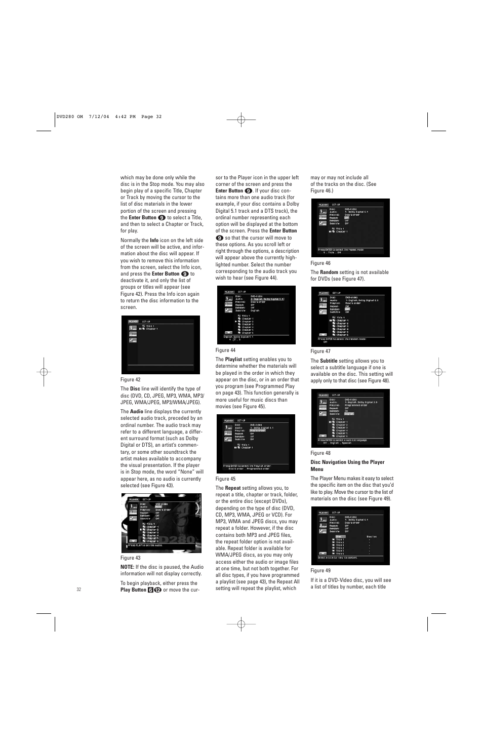 JBL DVD280 User Manual | Page 32 / 48