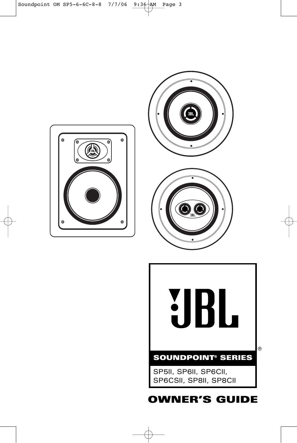 JBL SOUNDPOINT SERIES SP8II User Manual | 8 pages