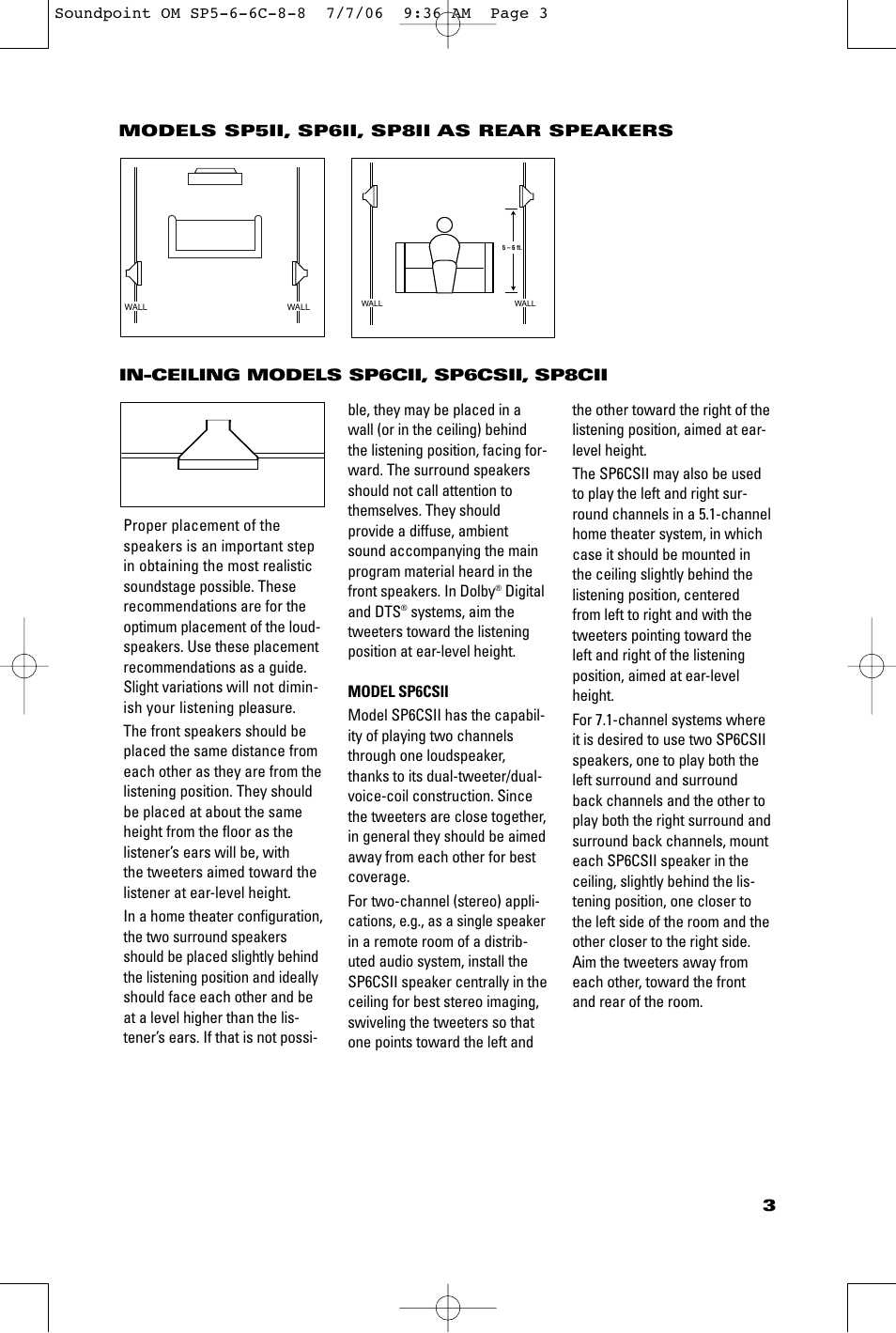 JBL SOUNDPOINT SERIES SP8II User Manual | Page 3 / 8