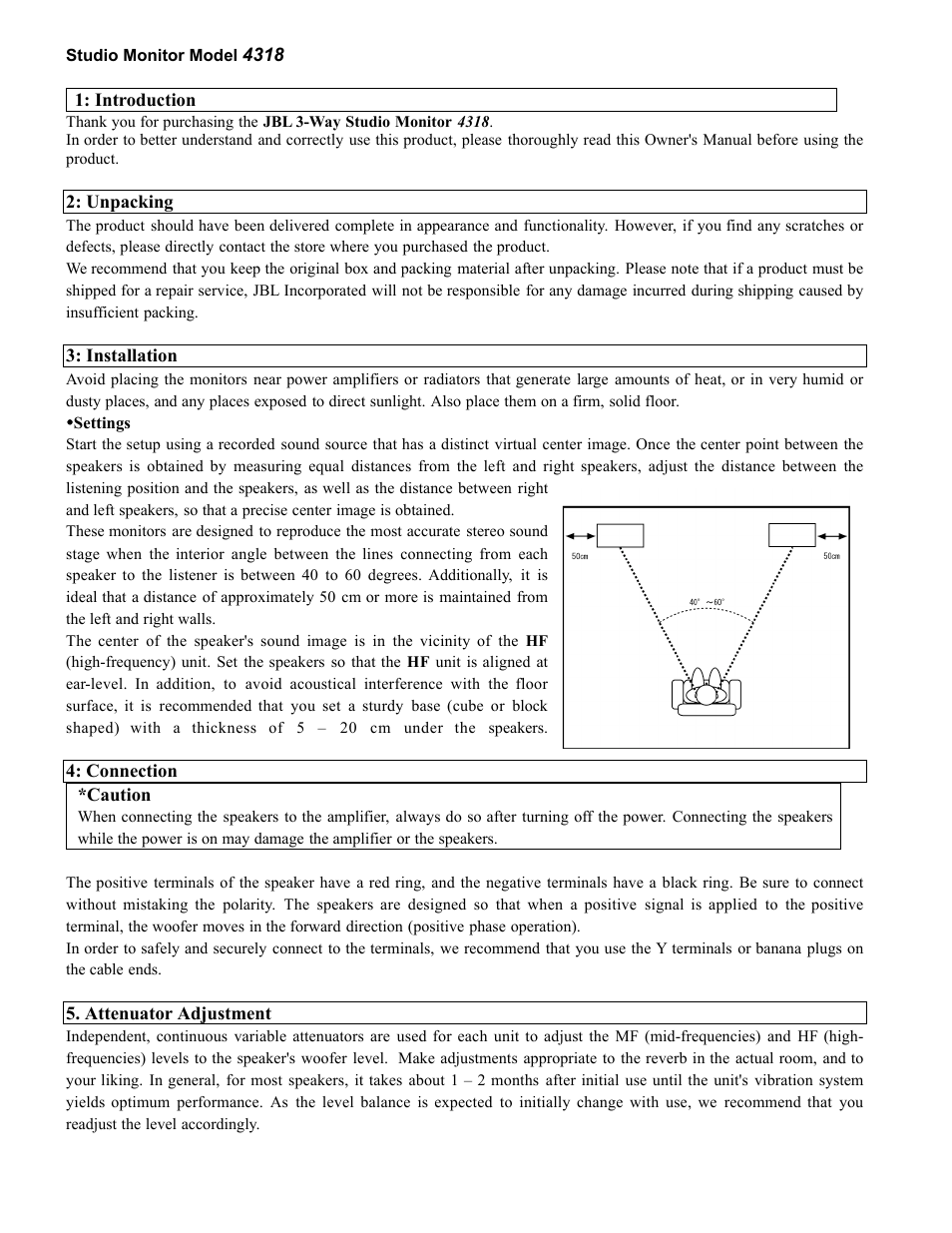 JBL 4318 User Manual | Page 2 / 3