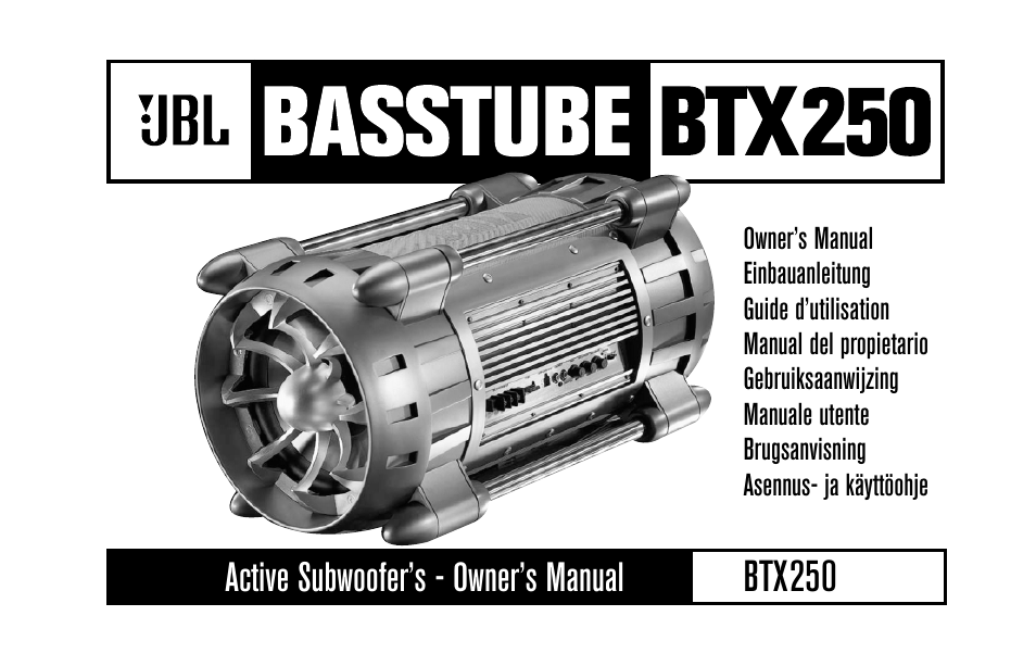 JBL BASSTUBE BTX250 User Manual | 33 pages