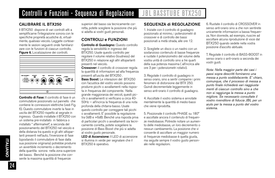 JBL BASSTUBE BTX250 User Manual | Page 24 / 33