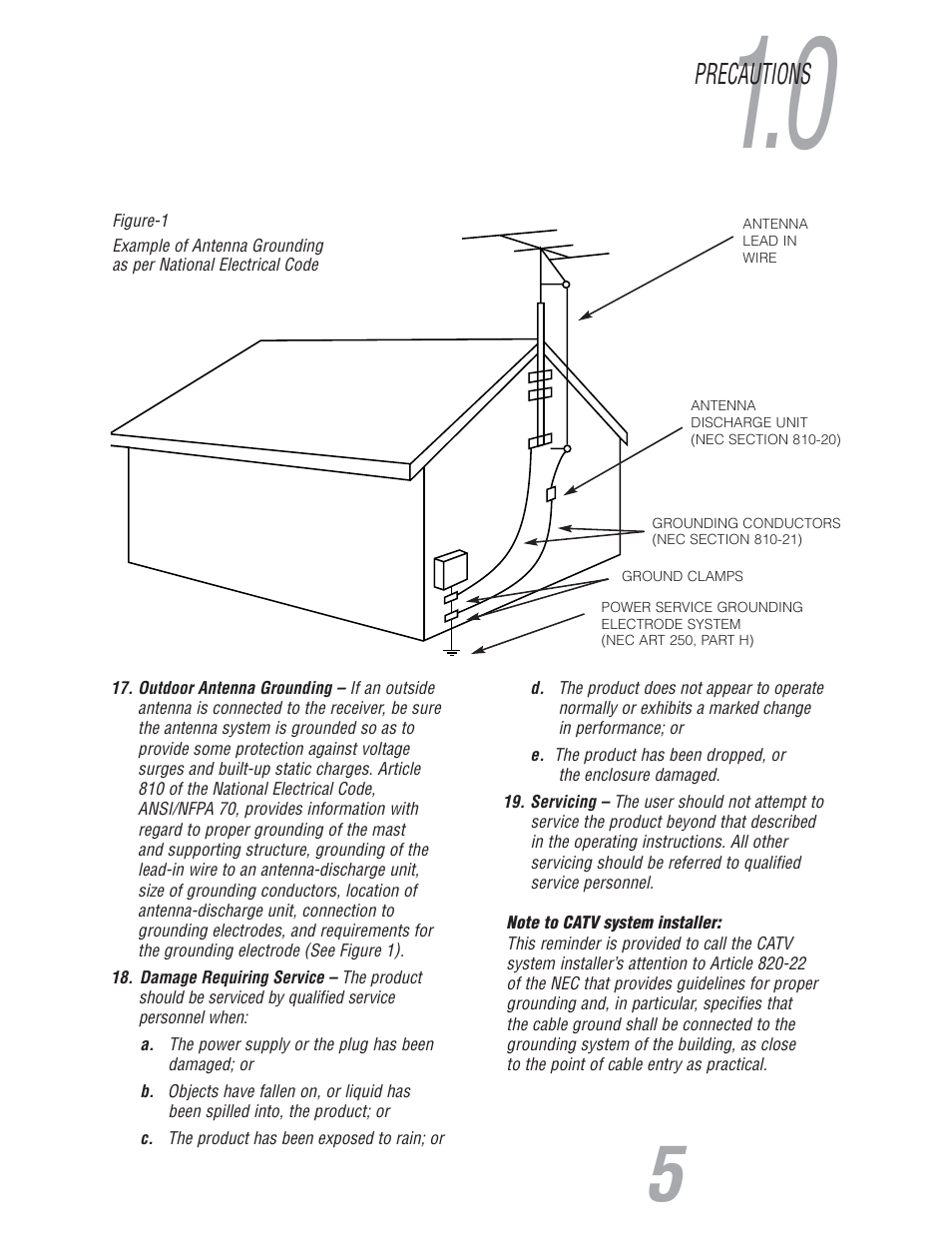 Precautions | JBL S7150 User Manual | Page 5 / 20