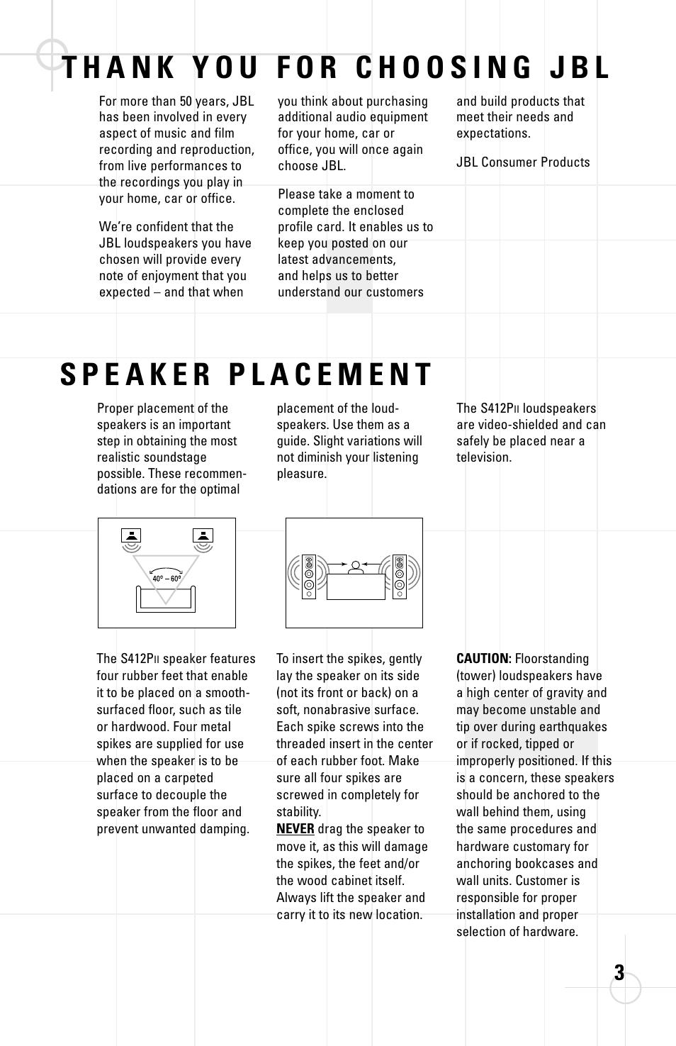 JBL S412PII User Manual | Page 3 / 8