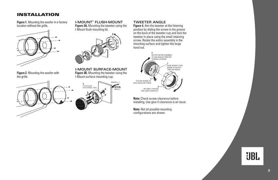 Installation | JBL CS2165C User Manual | Page 3 / 4